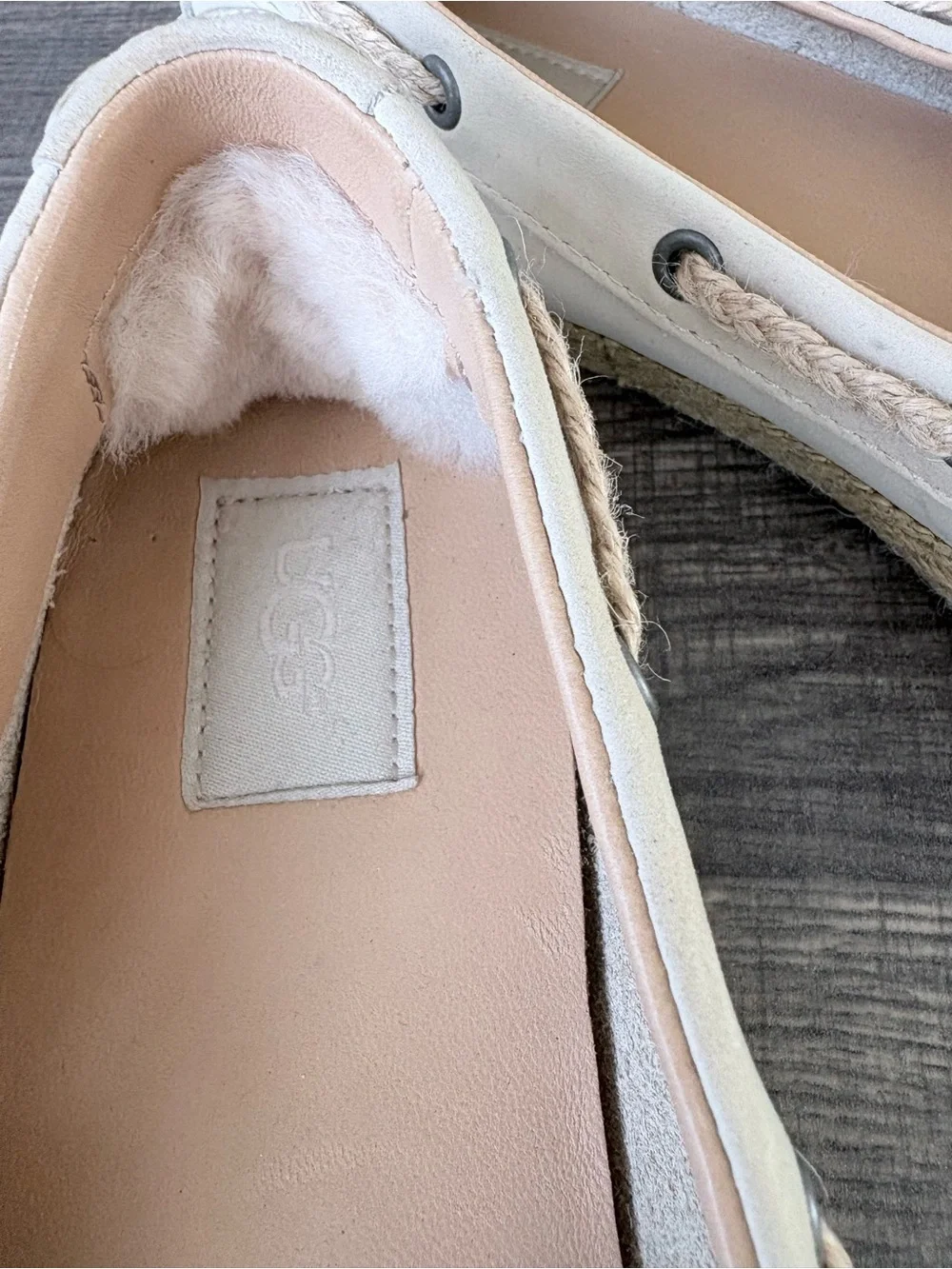 Women’s cream off White Espadrille Moccasin Slip-Ons